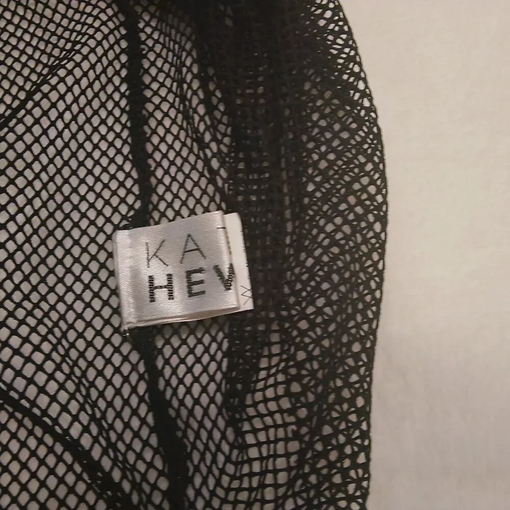 Kate Hewko 💗 Womens Long Sleeve Higher Neck Black Mesh Top 💗 - Picture 14 of 14